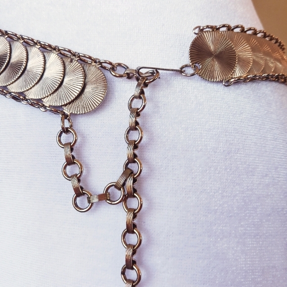 Emmons Coin of the Realm Belt 1970s Slinky Hip Adjustable Gold Tone - Picture 4 of 9